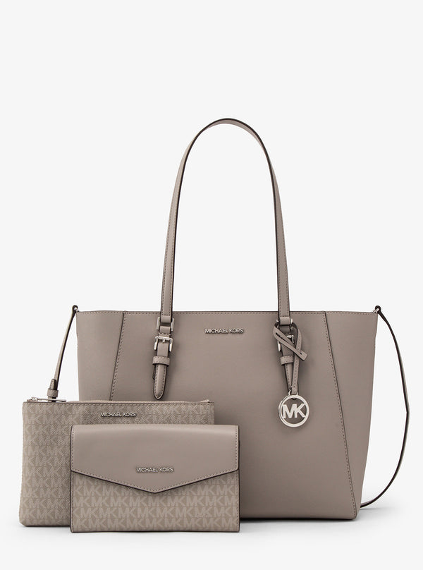 JET SET TRAVEL スムース & ロゴ 3 IN 1 トートバッグ ラージ - MK JET SET TRAVEL スムース & ロゴ 3 IN 1 トートバッグ ラージ - MK