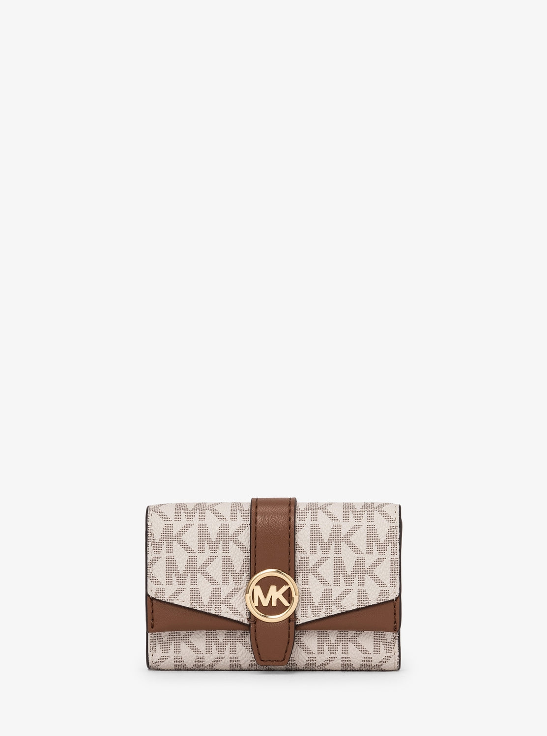 MICHAEL KORS キーケース ベージュ/ブラウン 日本限定】GREENWICH フラップ キーケース スモール - MKシグネチャー